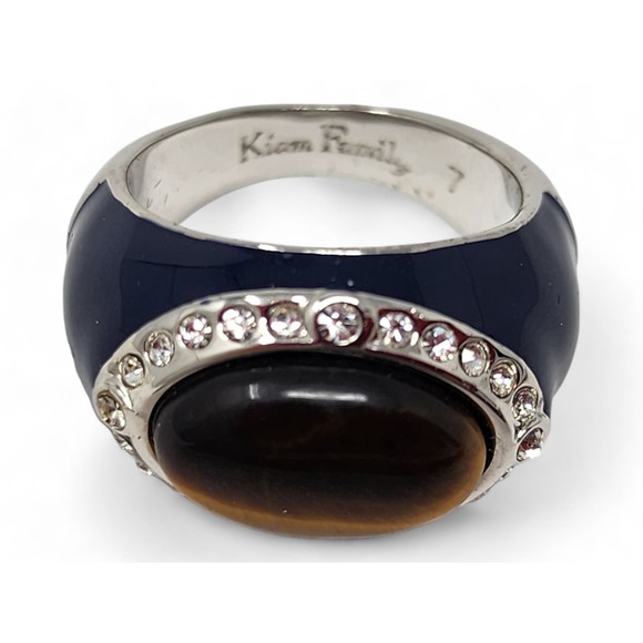 Lia Sophia Kiam Collection Bold Statement Ring Keynote - Tiger's Eye, Crystals - Picture 9 of 10